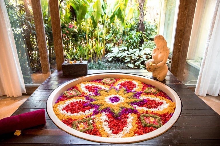 Balinese flower bath